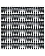LYTIX Black Metal Solid Plain Naked Snap Hair Clips (Pack of 24)