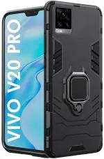 Wellchoice Back Cover for Vivo V20 Pro (Black, Grip Case)