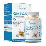 Herbal max Omega-3 Fish Oil Capsules: 1000mg for Immune Support, Skin & Hair - (60 Capsules)
