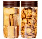 PEARLPET Modedge Plastic Jar Container for Kitchen Storage , Set of 2 Pieces , Brown, 1800 ML
