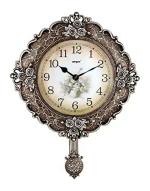 Ampm Brown Round Plastic Analog Wall Clock for Home/Office, 21.2 Inch