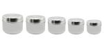 eKitchen Stainless Steel Set Of 5 Pcs Storage Canisters ( 10.5cm, 11.5cm, 13cm, 14cm, 15cm )