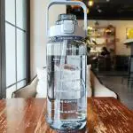 VIRTUOUS Transparent Motivational Water Bottles with Time Marker BPA Free Gym Big Water Bottle