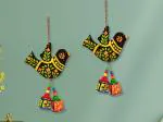 Handcrafted and Emboss Painted Colorful Wooden Birds Hangings for Wall Garden For Decoration