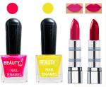 OUR BEAUTY Perfect Combo Of Velvet Matte Lipsticks Ultra Shine Nail Polish (Set Of 4)