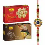 Haldiram's Nagpur Soan Papdi (Elaichi Flavour)1 kg Soan Cake (Multi Flavour) (400 gms) With Premium 2 Rakhi