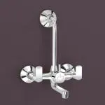 Plantex 2-in-1 Wall Mixer with Wall Flange & Teflon Tape/Mixer Tap for Bathroom with Overhead Shower Provision and Long Bend Pipe/Bathroom Tap/Water Tap-(CRM-1289-Chrome)
