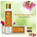 Khadi Organic Rose Geranium Hair and Body Oil 210ml - Natural Hydration, Aromatherapy, and Skin Care