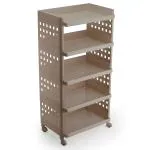 Selvel Unbreakable Plastic 5 Layers Multipurpose Storage Racks Stand ( Bucket Brown, X-Large)