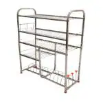 SUPRAS TRADING HOUSE Stainless Steel Large Wall Mounted Kitchen 5 Layer Rack (31 x 30) Inch Bartan Stand