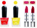 OUR BEAUTY Perfect Combo Of Velvet Matte Lipsticks Ultra Shine Nail Polish (Set Of 4)