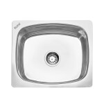 RUHE Oval Single Bowl Kitchen Sink|22 x 18 x 8 inches | 304-Grade Stainless Steel| Coupling & Pipe