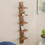 BLUEWUD Louis Engineered Wood Multipurpose Wall Decor Shelf,Display Rack (Walnut)