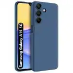 Fashionury Back Cover Case for Samsung Galaxy A15 5G | Matte Soft Silicon Flexible | Camera Bump Protection | All Side Shock Proof Rubberised Back Case Cover for Samsung A15 5G (Blue)
