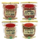 Miltop Salted Pista 500 g, Almond 500 g, Cashew Nuts (240) 500 g & Kishmish 250 g Dry Fruits Combo