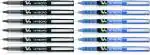 Pilot Hi-Tecpoint V5 Extra Fine Point Liquid Ink Pen | Tip Size - 0.5 MM | Unique Dimple Tip Technology | Ink Colour - 6 Blue and 6 Black | Pack of 12