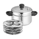 Blu Bel 4-Plates Stainless Steel Idly Maker/Cooker (4-Plates, 16 Idli )