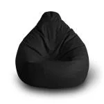 Style Homez Premium Leatherette Classic Bean Bag XXL Size Black Color, Cover Only