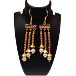 JAYA VISION ENTERPRISES Copper color Glass Seed Beaded with pearl Earrings
