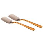 Indian Art Villa Stainless Steel Ice Cream Spoon with Copper Handle 12.7 cm (Set of 2)