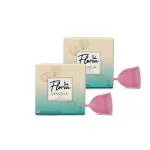 FLOREN Reusable Menstrual Cup for Women with Pouch | Tiny Size for Light flow | Ultra Soft, Odour and Rash Free | 100% Medical Grade Silicone | No Leakage | Protection for Up to 8-10 Hours | FDA Approved - Pack of 2
