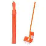 ShopiMoz Double Side Normal Bristles Toilet Brush + Broom, Multicolor(Pack of 2)