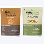 NutriGrove Premium Roasted Pistachios, Almonds (2 x 100 g)