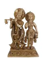Arihant Craft God Radha Krishna Idol Handcrafted Showpiece - 30.5 cm (Brass, Gold)