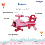 BUMTUM Lighting Effect Chopper Swing Car Toy Ride On Cars For Kids 1 to 5 Years | Push Rider | Comfortable Seat With Back Rest