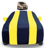 Auto Hub Car Cover Compatible with Maruti WagonR Old (Model : 2000-2010) with Mirror Pockets, Triple Stitched, Water Resistant Car Body Cover, Navy, Yellow