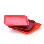 YELLOCUT Unbreakable Square Snacks Plate Food Grade Material Food,Snacks Serving Plate 6 PCS