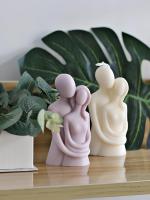 atorakushon Soy Wax Romantic Couple Candle 2 Piece Ivory&Purple showpiece Candle Hand Poured Love Soy Candle Home Decor Valentine Anniversary Unique Gift