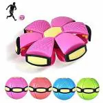 HomeeWare Flying Soccer Ball Magic Ball Frisbee Deformation UFO Football with LED Light (Set of 1)