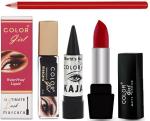 Color Girl Makeup Kit with Water Proof Liquid Ultimate Mascara, Water Proof Long Lasting Kajal, Matte Lipstick, Lip Liner