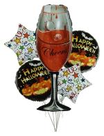 Jagmag Goldens Skull Skeleton Night Round Shape Foil Balloons (pack of 5)