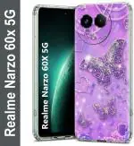 Fashionury Back Cover for Realme Narzo 60X 5G (Purple, Grip Case, Silicon, Pack of: 1)