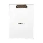 Shining Zon Paper Clipboard Writing Pad Clipboards Drawing Writing Exam Board Clipboard with Clip and Elastic - Sturdy, Lightweight for Office, School, College Transparent Exam Pad (Pack of 1)