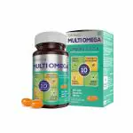 JUBILANT Nutrihance Multiomega 100% Vegan Omega Softgel | Omega 3-5-6-7-9 Vitamin D3 (30 Capsules)