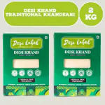 Desi label Organic Desi Khand Khandsari Natural Sugar Sulphur Free White Sugar | Unprocessed Raw Sugar | Organic & Unrefined | Unprocessed & Natural | Free from chemicals and preservatives (Pack of 2(2 Kg))