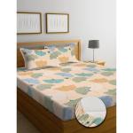 DH Premium Cotton Fitted Double Bedsheets with 2 King Size Pillow Covers |Wrinklefree | Ultrasoft 220 TC Supersoft | 72x78 Inches| Floral, Multicolor-65