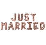 Festiko Rose Gold Party Decorations Heart Foil Balloon Number Balloon Confetti Helium Balloon Wedding Birthday Party Decor (Just Married Letters Foil Balloons)