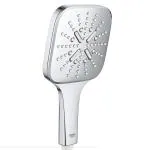 GROHE RAINSHOWER SMARTACTIVE 130 Series Multi Flow HAND SHOWER ( Chrome ) | 130 x 130 mm Square Shower Head | 3 Type of Flow | 4 - 6 inches Head Size | Hand Shower Head for Bathroom/Toilet | 26582000