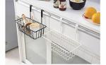SOCXR Cabinet Door Organiser, Under shelf, Over Door Kitchen Cabinet Storage Basket Rack Holder Hanging Organizer - Black Color 2 pc