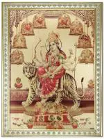 ArtX Multicolor Art Pooja Photo Frame Nav Durga Devi Maa Gold Plated 32 X 23.5 Cm