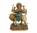 Idol Collections Multicolor Brass Goddess Durga, Idol Collections Gold Metal Ashoka Stambh Wall Décor, 6 Inch