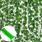 SHIMMER Artificial Fancy Wall Hanging Garland Money Plant Leaf Bail/Creeper for Special Occasion Decoration, Home, Office, Festival Theme Decoration (Length 6.8 Feet, Green) Pack of 10 Strings