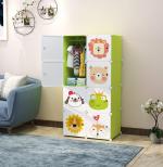 ZOFEY Multipurpose Portable 8 Plastic Small Sheet Collapsible Wardrobe for Clothes Storage Rack for Kids ^ Green