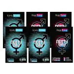 NOTTY BOY Ultra Thin Plain Without Dotted and 4-IN-1 (Ribbed, Dotted, Contoured, Long Lasting Climax Delay) Condoms - (60 Pieces, Set of 6)