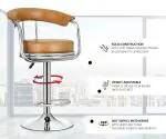 MBTC Magma Beige Leatherette Bar Stool Chair