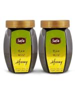 Safa Wild Honey 1kg Organic Honey Raw Unprocessed 100% Pure Natural Vegetarian Unheated Fresh No Added Preservatives and Colours Raw Wild Honey Immunity Boosters For Adults And Children (500g x2) Pack 0f 2